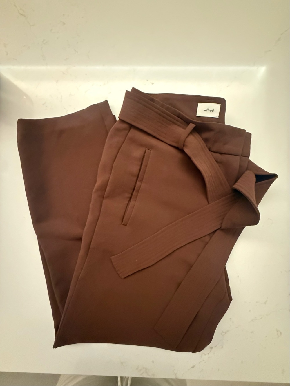 Wilfred Women’s Brown Tie-Waist Pants